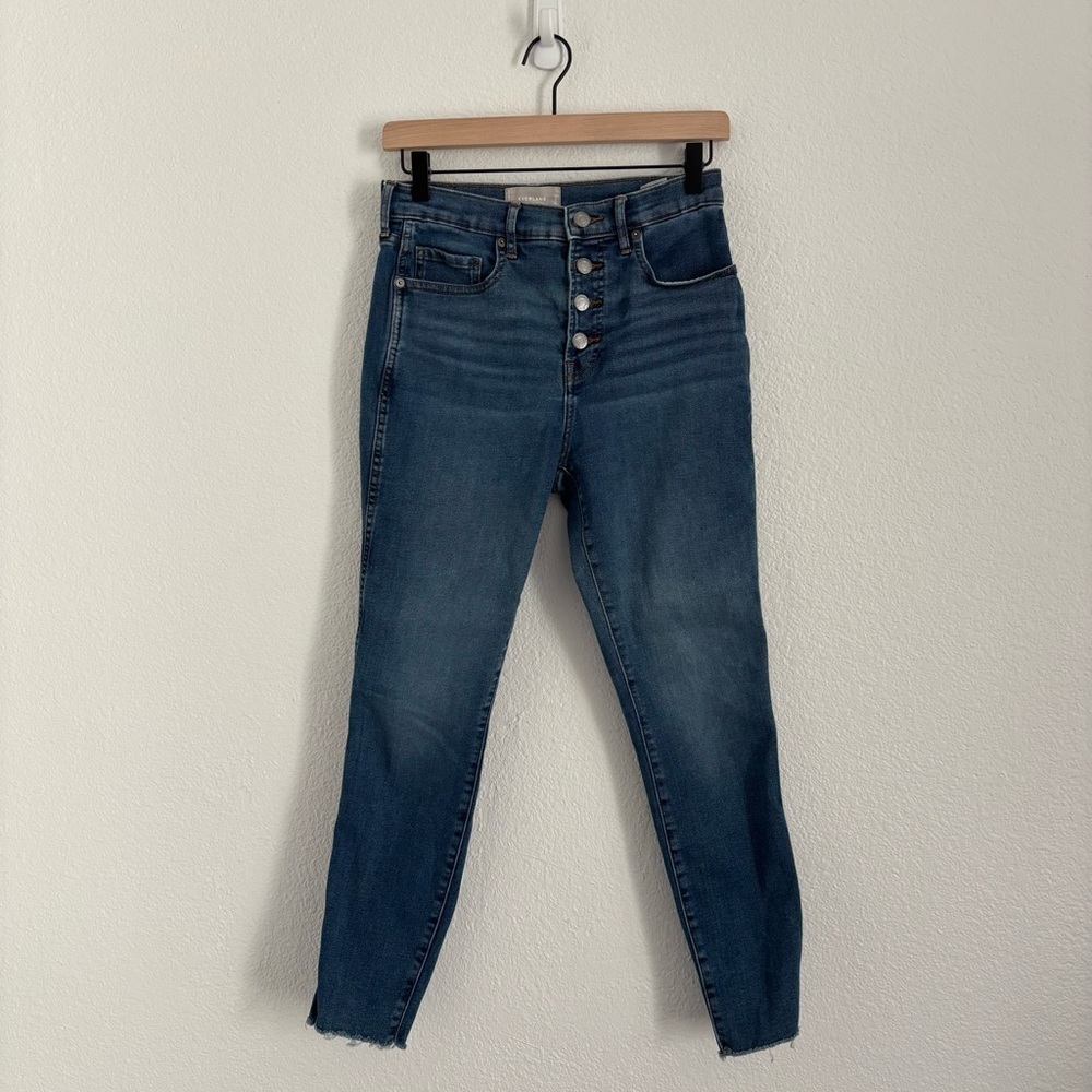 Everlane Women's Size 28 Ankle Blue The Vintage Skinny Button Front Jean